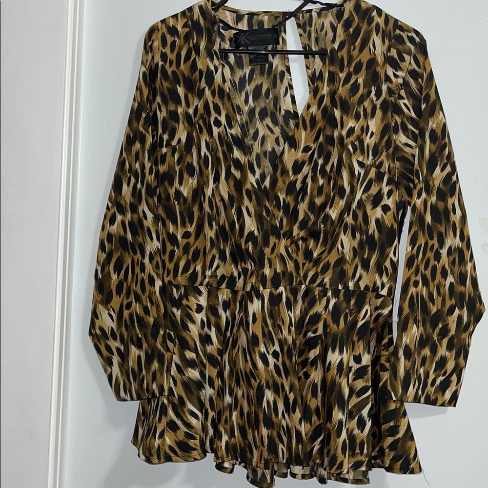 Kardashian Kollection Leopard Blouse